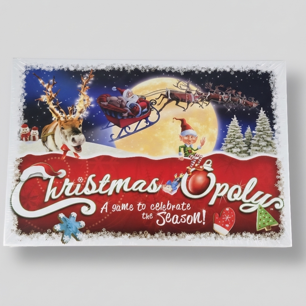 Christmas-Opoly Board Game Festive New Sealed Late for the Sky Holiday Monopoly